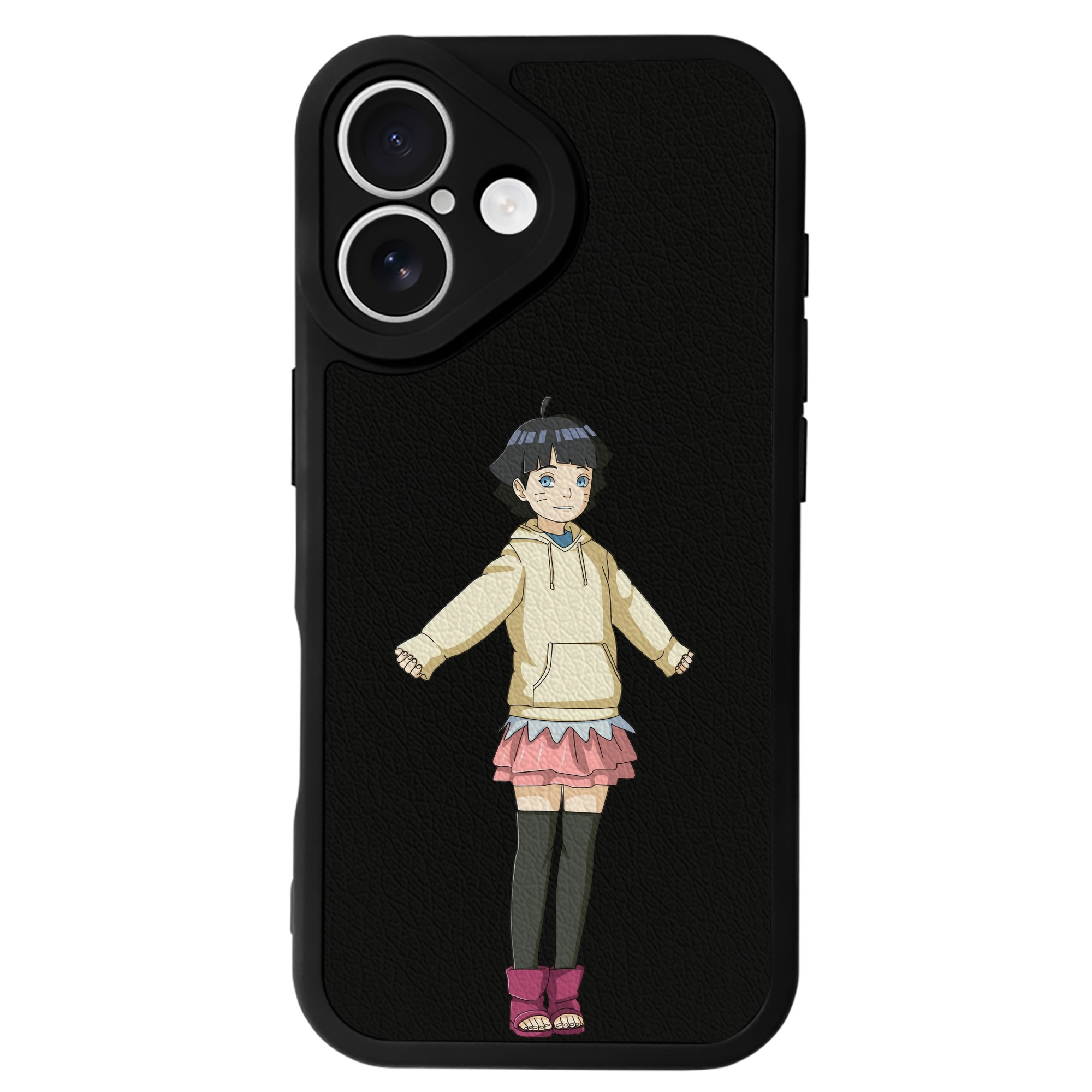 （画像用） NARUTO -ナルト- うずまき ヒマワリ Uzumaki Himawari 【iPhone 16シリーズ対応】シリコンスマホケース（レザー調） 材質：シリコン
